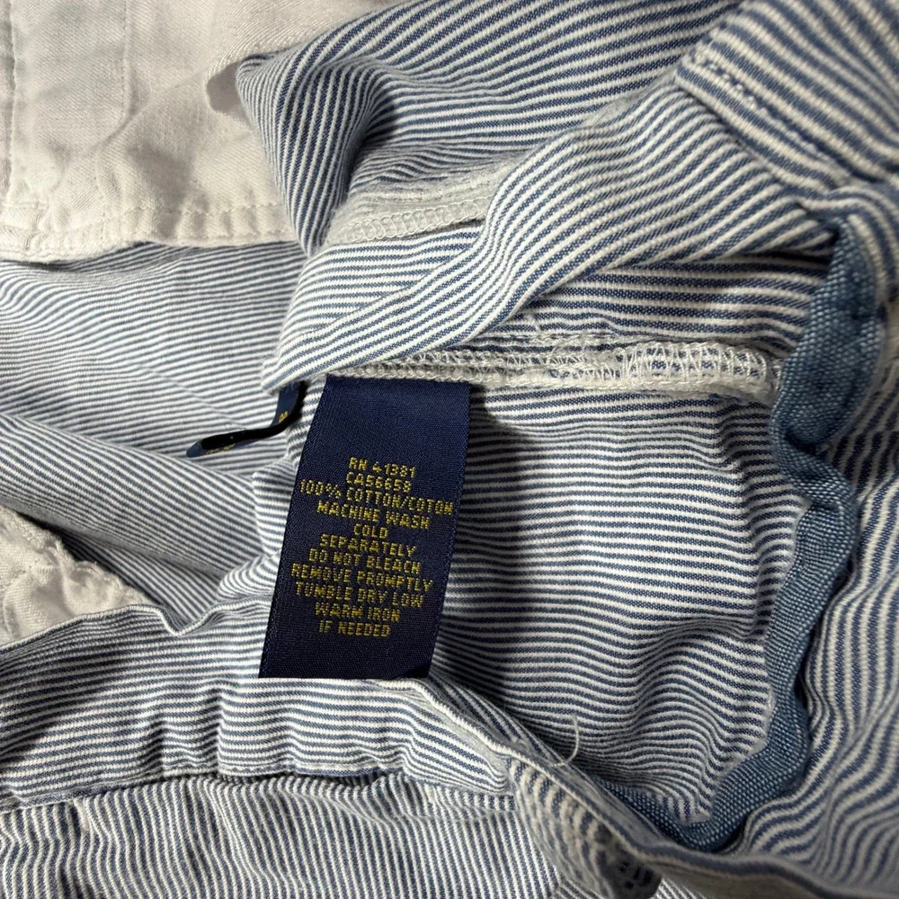 Polo Ralph Lauren‎ Mens Size 38 Blue White Pin Striped Classic Fit Shorts